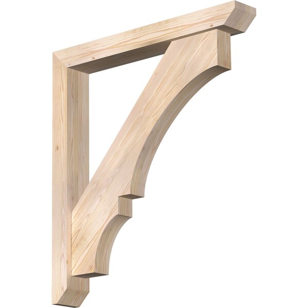 Ekena Millwork Balboa Slat Smooth Bracket w/ Offset Brace, Douglas Fir, 5 1/2"W x 40"D x 44"H BKT0604X40X44BOA06SDF - main